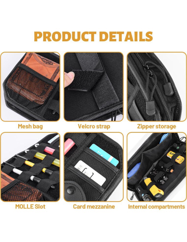 Organizador de Visera de Coche MAIKER con Cremallera y Molle