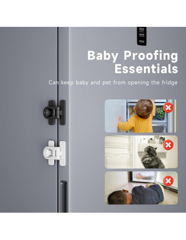 Cerraduras de Refrigerador a Prueba de Niños - 2 Piezas - Negro