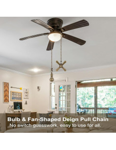 Cadenas de Tirón Decorativas para Ventilador de Techo Kelduemi 2