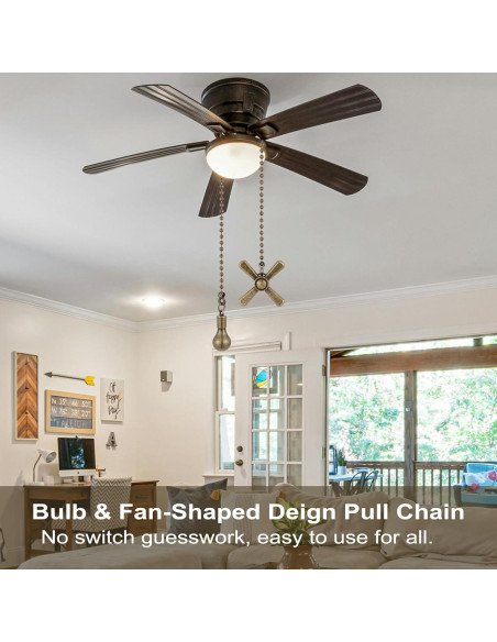 Cadenas de Tirón Decorativas para Ventilador de Techo Kelduemi