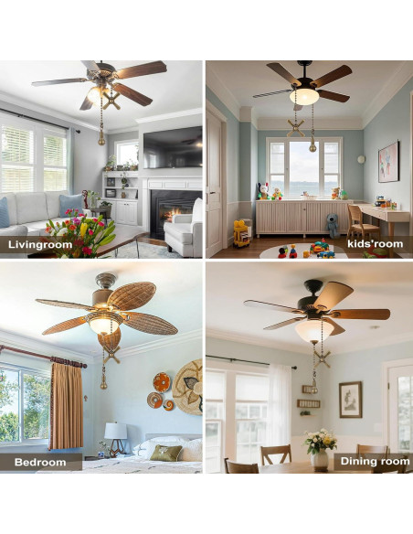 Cadenas de Tirón Decorativas para Ventilador de Techo Kelduemi