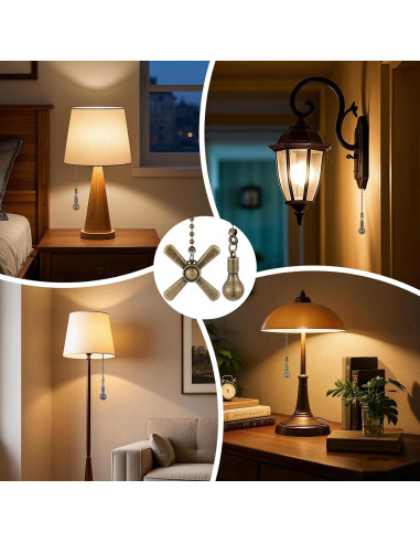 Cadenas de Tirón Decorativas para Ventilador de Techo Kelduemi