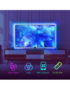Tira LED RGB 3.81m dalattin para TV 101.6-139.7 cm USB 2