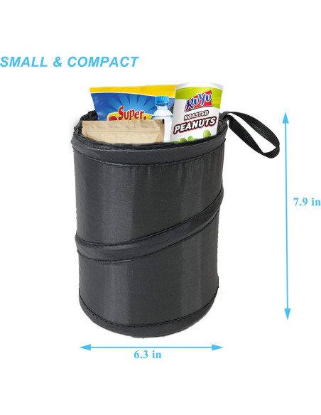 Basurero Plegable para Auto KITBEST 2 Pack Negro 1 Galón