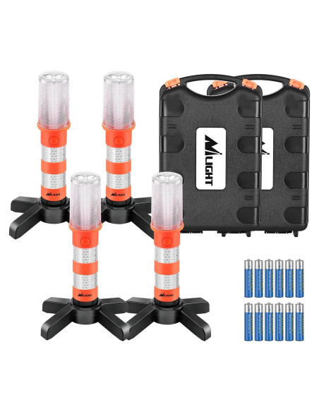 Kit de Luces de Emergencia LED Nilight - 4 Piezas, Soporte y Baterías