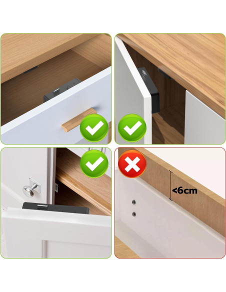 Cerradura de Cajón RFID eLinkSmart YL-F3BC Bluetooth Negra