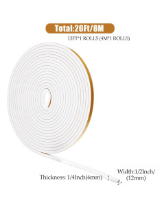 Sello de Puerta Burlete Blanco ValueBargain 2 Piezas 4m 2