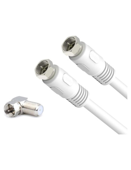 Cable coaxial RG6 4.57m RFAdapter blanco 75 Ohm F macho