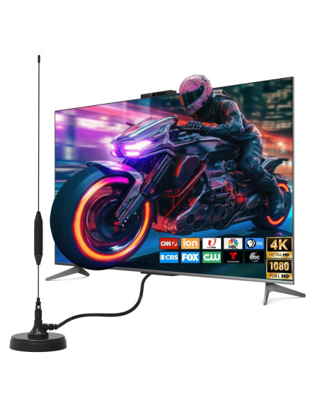 Antena de TV Transonic B168 Interior/Exterior 4K 1080P con Base Magnética