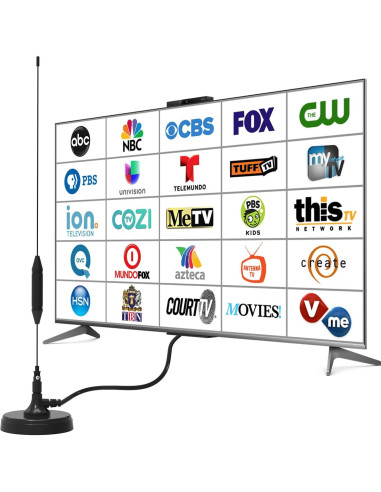 Antena de TV Transonic B168 Interior/Exterior 4K 1080P con Base Magnética