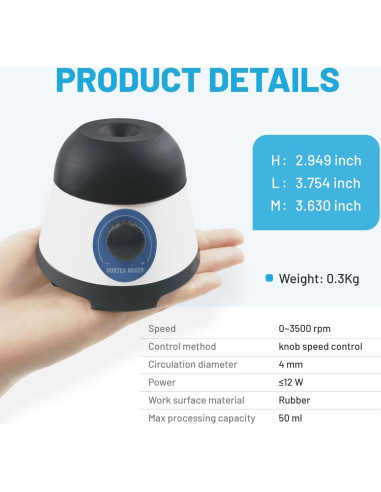 Mezclador Vortex VISOSCI Táctil 0-3500RPM para Pinturas