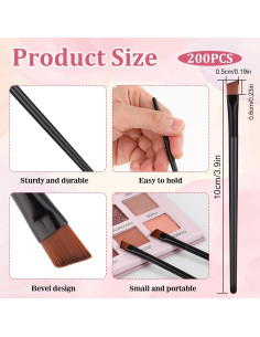 200 Cepillos Desechables de Cejas Angulados SynHHergyx 2