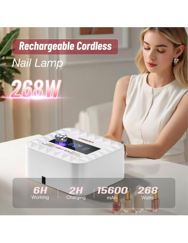 Lámpara UV Recargable 268W LadyMisty para Uñas de Gel