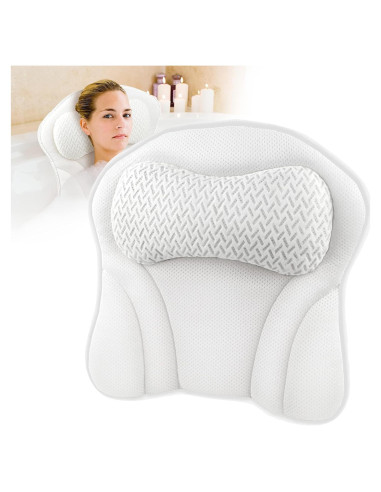 Almohada de Baño CAYCOIN 43x43 cm Ergonomica con Ventosas