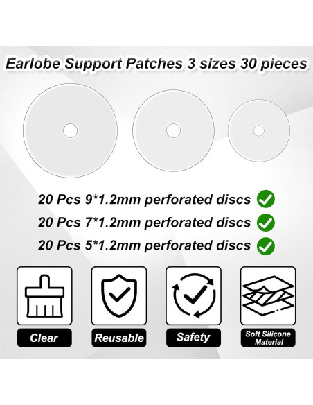 60 Discos de Perforación Silicona LIQWEI para Aretes