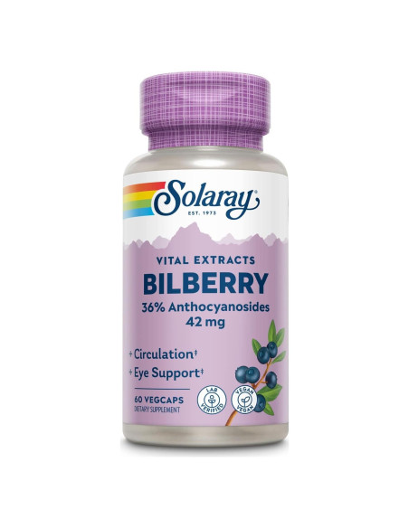 Extracto de Baya de Arándano Solaray 42 mg 60 VegCaps