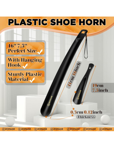 Cuerno de Zapato Largo ZOMAKE 40.64 cm para Personas Mayores