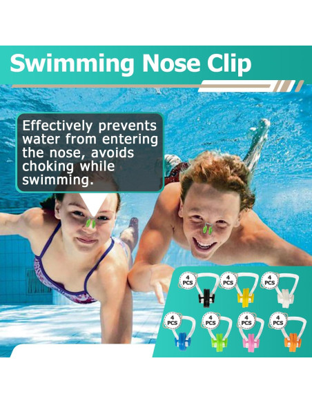 28 Tapones de Nariz para Nadar Gfdoso Silicona 7 Colores