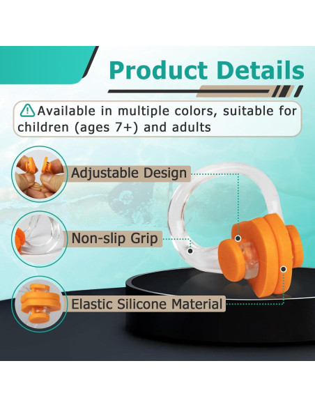 28 Tapones de Nariz para Nadar Gfdoso Silicona 7 Colores