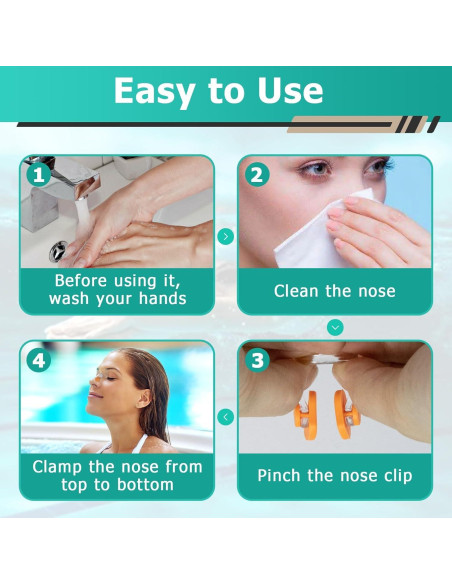 28 Tapones de Nariz para Nadar Gfdoso Silicona 7 Colores