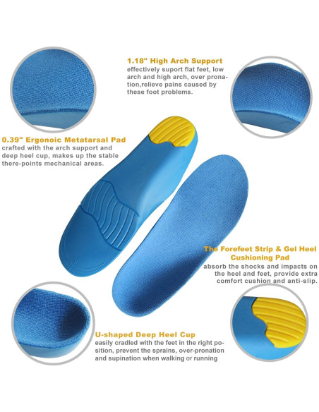 Plantillas ortopédicas Bellcon para niños con soporte de arco alto Plantillas ortopédicas Bellcon para niños con soporte de arco alto