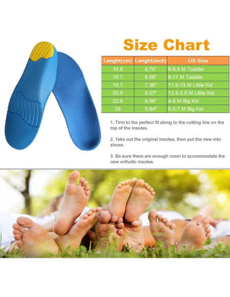 Plantillas ortopédicas Bellcon para niños con soporte de arco alto Plantillas ortopédicas Bellcon para niños con soporte de arco alto