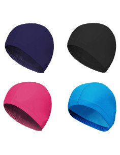 Paquete de 4 Gorras de Baño SUNTRADE Nylon y Spandex