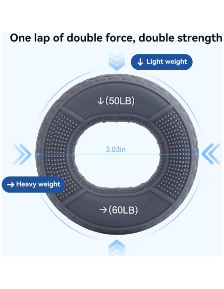 Juego de Fortalecedores de Agarre Hryspbvm - Silicona 50-80 lb