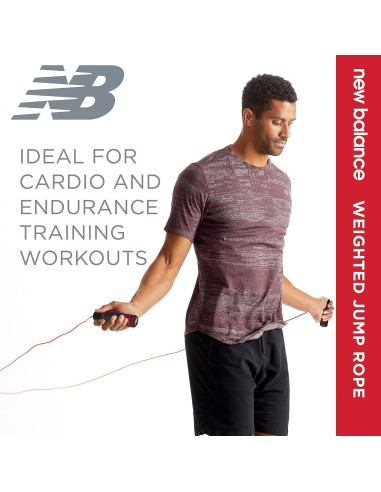 Cuerda de Salto con Peso New Balance 2.74m Ajustable Roja