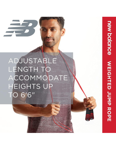 Cuerda de Salto con Peso New Balance 2.74m Ajustable Roja
