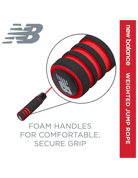 Cuerda de Salto con Peso New Balance 2.74m Ajustable Roja Cuerda de Salto con Peso New Balance 2.74m Ajustable Roja