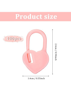 Marcadores de Puntos Mabor 100 Pcs Corazón Rosa para Tejer 2