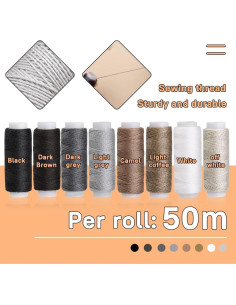 Kit de Costura de Cuero ZXIIXZ 40 Piezas Alta Resistencia 2