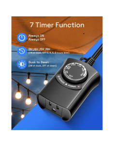 Temporizador de Luz Exterior HBN con Control Remoto 1 Salida 2