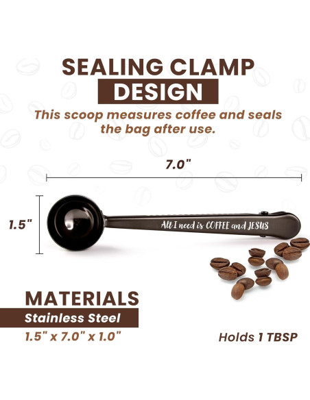 Cucharón de Café con Clip Logos Trading Post - Acero Inoxidable