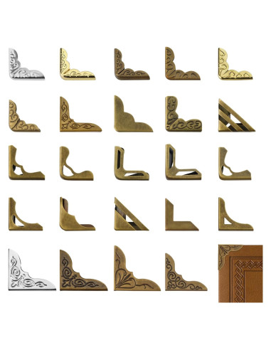 Paquete de 96 Protectores de Esquinas de Metal FLATRI para Libros