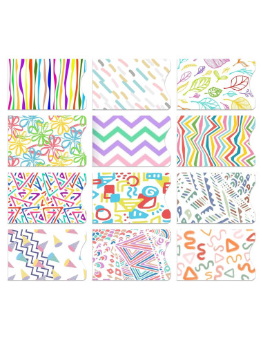 Mangas Bloqueadoras RFID GJPINYIYI, Paquete de 12, Diseño Geométrico