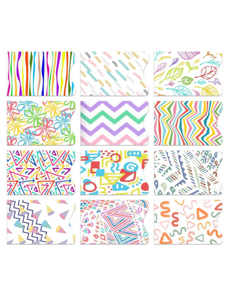 Mangas Bloqueadoras RFID GJPINYIYI, Paquete de 12, Diseño Geométrico