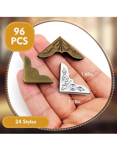 Paquete de 96 Protectores de Esquinas de Metal FLATRI para Libros