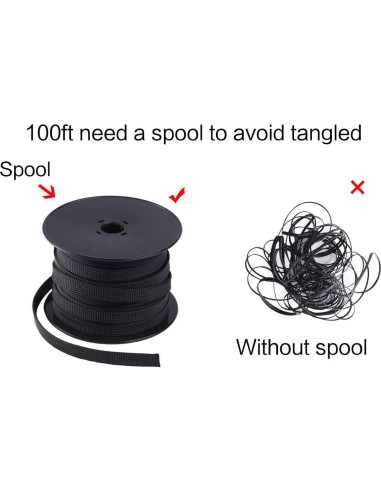 Funda Trenzada Expandible Keco 1/2" 30.48m Negro PET