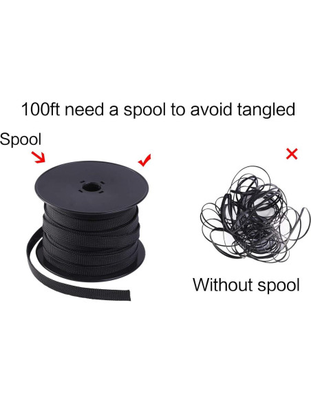 Funda Trenzada Expandible Keco 1/2" 30.48m Negro PET