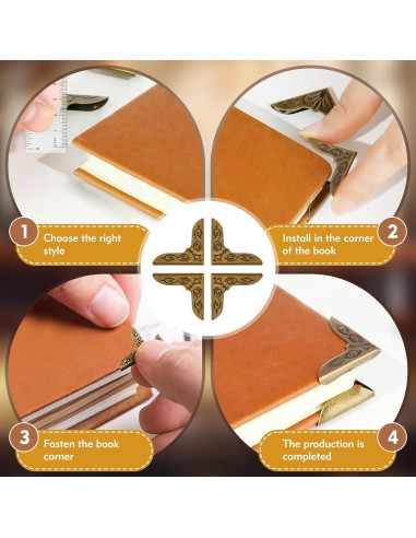 Paquete de 96 Protectores de Esquinas de Metal FLATRI para Libros