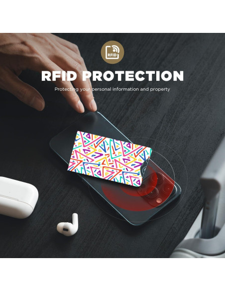 Mangas Bloqueadoras RFID GJPINYIYI, Paquete de 12, Diseño Geométrico