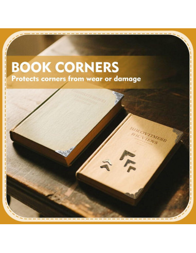 Paquete de 96 Protectores de Esquinas de Metal FLATRI para Libros
