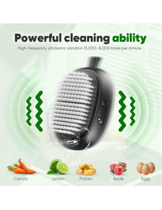 Cepillo Eléctrico de Limpieza de Frutas y Verduras EKZ, 3 Modos 2