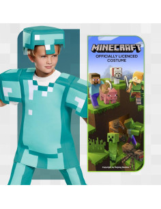 Disfraz Deluxe Armadura de Diamante Minecraft Niños S (4-6) 2