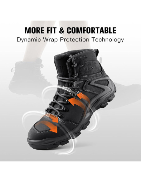 Botas Tácticas Impermeables Free Soldier para Hombre 7 Negro