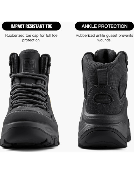 Botas Tácticas Impermeables Free Soldier para Hombre 7 Negro