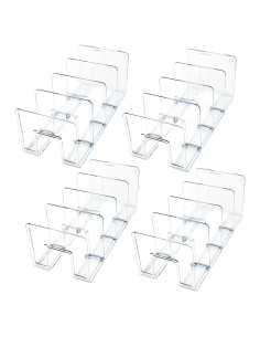 Organizador de Archivos Acrílico 4 Piezas 32x14.4x13 cm