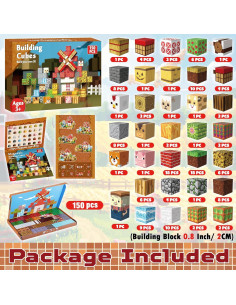 150 PCS Bloques Magnéticos de Construcción Granja Magneverse 2